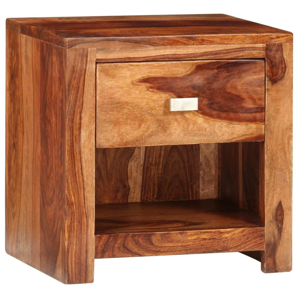 Petromila vidaXL Nočný stolík s 1 zásuvkou, drevený masív sheesham 